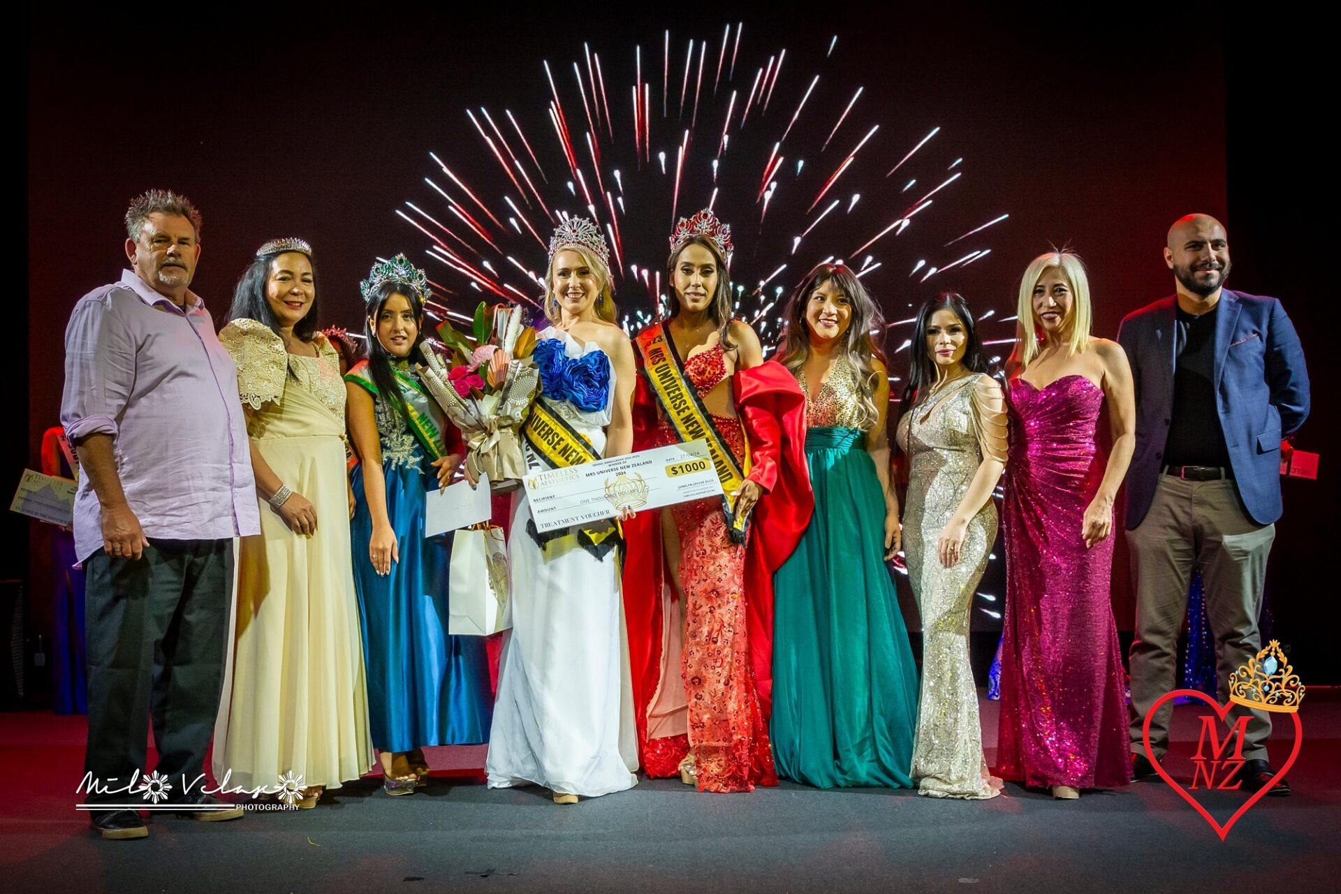 Mrs Universe New Zealand 2024 with Organisers, Judges & Sponsors